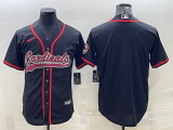 Men's Arizona Cardinals Blank Black With Patch Stitched Baseball Jersey