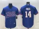Men's Buffalo Bills #14 Stefon Diggs Royal With Patch Cool Base Stitched Baseball Jersey