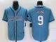 Men's Carolina Panthers #9 Bryce Young Blue With Patch Stitched BaseballJersey