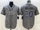 Men's Dallas Cowboys #20 Tony Pollard Gray With Patch Cool Base Stitched Baseball Jersey