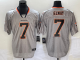 Men's Nike Denver Broncos #7 Elway Grey Lights Out Limited Jersey