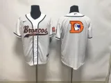Men's Denver Broncos Blank White Baseball Nike Jersey