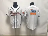 Men's Denver Broncos Blank White Baseball Nike Jersey