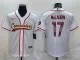 Men's Washington Commanders #17 Terry McLaurin White With Patch Baseball Jersey