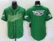 Men's Philadelphia Eagles Green Team Big Logo Stitched Baseball Jersey