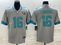 Men's Jacksonville Jaguars #16 Trevor Lawrence Grey Inverted Legend Jersey