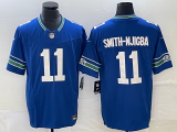 Men's Seattle Seahawks #11 Jaxon Smith-Njigba Royal 2023 F.U.S.E. Vapor Limited Throwback Jersey