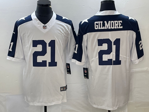 Men's Dallas Cowboys #21 Gilmore White Vapor Limited Thanksgiving Jersey