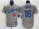 MLB Los Angeles Dodgers #16 Smith Grey Flex Base Elite Jersey