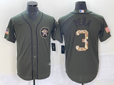 MLB Houston Astros #3 Jeremy Peña Green Salute to Service Limited Jersey