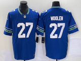 Men's Seattle Seahawks #27 Tariq Woolen Royal 2023 F.U.S.E. Vapor Limited Throwback Jersey