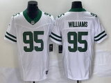 Men's New York Jets #95 Williams White 2023 F.U.S.E. Vapor Limited Throwback Jersey