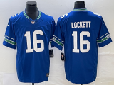 Men's Seattle Seahawks #16 Tyler Lockett Royal 2023 F.U.S.E. Vapor Limited Throwback Jersey