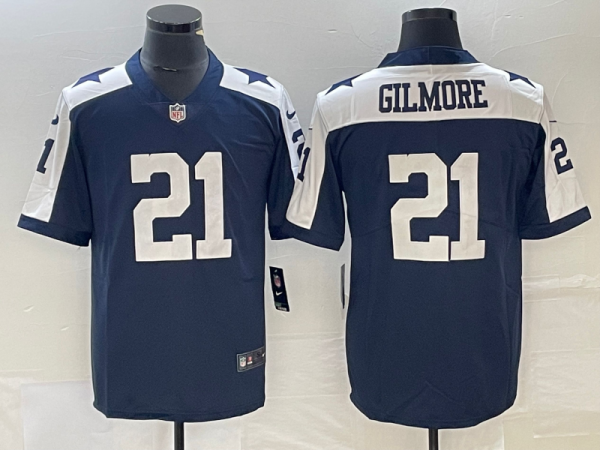 Men's Dallas Cowboys #21 Gilmore Navy Vapor Limited Thanksgiving Jersey