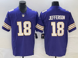 Men's Minnesota Vikings #18 Justin Jefferson Purple 2023 F.U.S.E. Vapor Untouchable Jersey