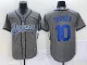 MLB Los Angeles Dodgers #10 Turner Gray Nike Game Jersey