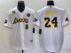 Men's Los Angeles Lakers Front #8 Back #24 Kobe Bryant With NO.6 And KB Patch White Jersey