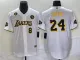 Men's Los Angeles Lakers Front #8 Back #24 Kobe Bryant With NO.6 And KB Patch White Jersey