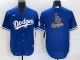 MLB Los Angeles Dodgers Blue Team Big Logo Cool Base Stitched Jersey