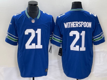 Men's Seattle Seahawks #21 Witherspoon Royal 2023 F.U.S.E. Vapor Limited Throwback Jersey