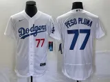 MLB Los Angeles Dodgers #77 Peso Pluma White Flex Base Elite Jersey