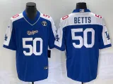 MLB Los Angeles Dodgers #50 Mookie Betts Blue Vin Scully Patch Stitched Jersey