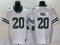 Men's New York Jets #20 Breece Hall White 2023 F.U.S.E. Vapor Limited Throwback Jersey