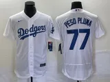 MLB Los Angeles Dodgers #77 Peso Pluma White Flex Base Elite Jersey