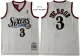 NBA Philadelphia 76ers #3 Iverson White Throwback Jersey