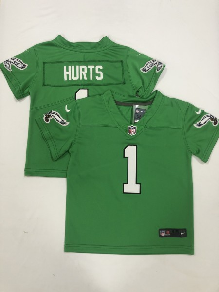 Philadelphia Eagles #1 Jalen Hurts Green Vapor Untouchable Limited Toddlers Jersey