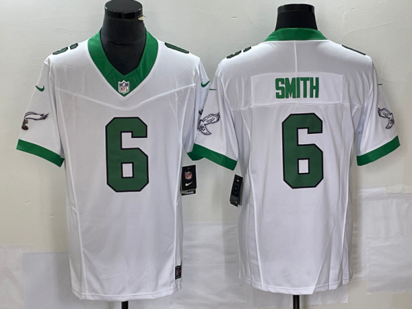 Men's Philadelphia Eagles #6 Smith White 2023 F.U.S.E. Vapor Limited Jersey