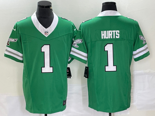 Men's Philadelphia Eagles #1 Jalen Hurts Green 2023 F.U.S.E. Vapor Untouchable Limited Jersey