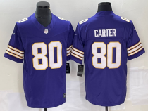 Men's Minnesota Vikings #80 Carter Purple 2023 F.U.S.E. Vapor Untouchable Limited Jersey