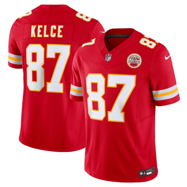 Men’s Kansas City Chiefs #87 Travis Kelce Red 2023 F.U.S.E. Color Rush Limited Jersey