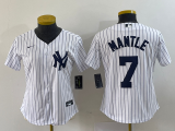 Women MLB New York Yankees #7 Mantle Game Jersey