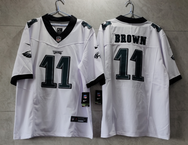 Men's Philadelphia Eagles #11 A. J. Brown White 2023 F.U.S.E. Vapor Untouchable Limited Jersey