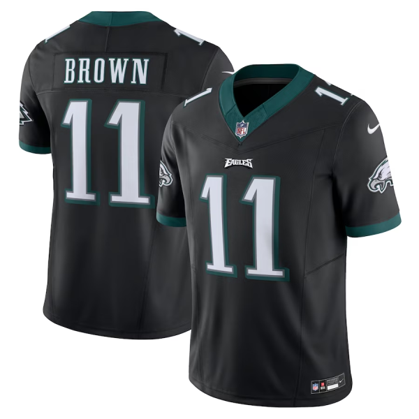 Men's Philadelphia Eagles #11 A. J. Brown Black 2023 F.U.S.E. Vapor Untouchable Limited Jersey