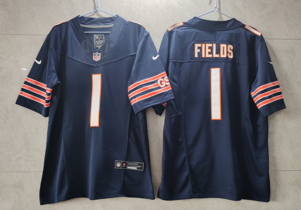 Men's Chicago Bears #1 Justin Fields Navy 2023 F.U.S.E. Vapor Untouchable Limited Jersey