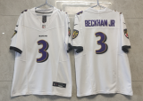 Men's Baltimore Ravens #3 Odell Beckham Jr. White 2023 F.U.S.E. Vapor Untouchable Limited Jersey