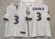 Men's Baltimore Ravens #3 Odell Beckham Jr. White 2023 F.U.S.E. Vapor Untouchable Limited Jersey