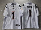 Men's Cincinnati Bengals #1 Ja'Marr Chase White 2023 F.U.S.E. Vapor Untouchable Limited Jersey