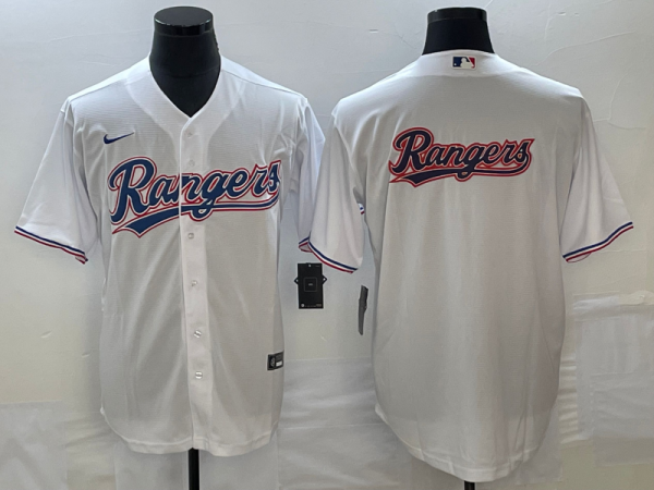 MLB Texas Rangers White Team Big Logo Stitched Baseball Jersey Jersey