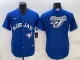 MLB Toronto Blue Jays Royal Team Big Logo Stitched Baseball Jersey
