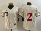 Women Texas Rangers #2 Marcus Semien Cream 2023 City Connect Stitched Jersey