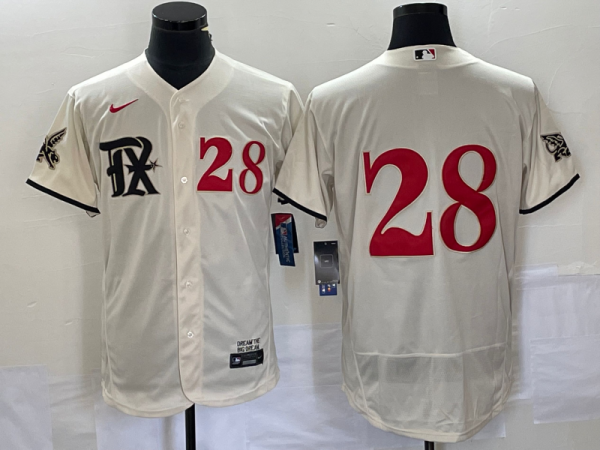 Men's Texas Rangers #28 Jonah Heim Cream 2023 City Connect Flex Elite Jersey