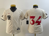 Youth Texas Rangers #34 Nolan Ryan Cream 2023 City Connect Stitched Jersey