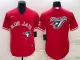 MLB Toronto Blue Jays Red Team Big Logo Stitched Baseball Jersey