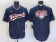 MLB Washington Nationals Navy Big Logo In Back Stitched Baseball Jersey