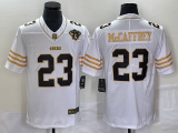 Men's San Francisco 49ers #23 Christian McCaffrey White With 75th Anniversary Patch Jersey