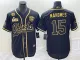 Copy Men's Kansas City Chiefs #15 Patrick Mahomes Black Gold Super Bowl LVII Patch And 4-Star Baseball Jersey